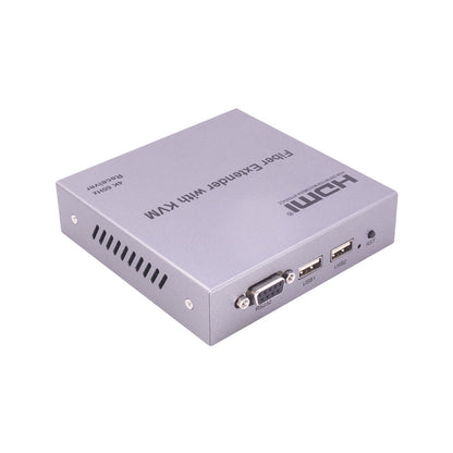 ArgoX HDES19 4K Ultra HD HDMI Fiber Extender with KVM Video Transmitter Receiver, 20km Range, HDMI Loop Out, 3.5mm Stereo Output, IR Control, RS232, and Bi-directional LC Interface