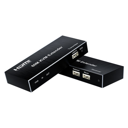 ArgoX HDES24 1080p HDMI KVM Extender Audio Video Transmitter Receiver with Loop, 60m Range, IR Control, Supports USB Mouse/Keyboard, UTP CAT5e/6 Network Cable, 3.5mm Audio Output