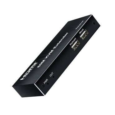 ArgoX HDES24 1080p HDMI KVM Extender Audio Video Transmitter Receiver with Loop, 60m Range, IR Control, Supports USB Mouse/Keyboard, UTP CAT5e/6 Network Cable, 3.5mm Audio Output