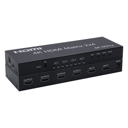 ArgoX 2x4 /4x2 HDMI Matrix Video Switch Splitter with 4K 60Hz, IR, Supports 3D, 3.5mm Jack, Audio LPCM/Dolby/DTS 5.1 Channel | HDMX2X4-V2.0 HDMX4X2-V2.0