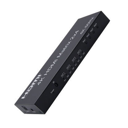 ArgoX 2x4 /4x2 HDMI Matrix Video Switch Splitter with 4K 60Hz, IR, Supports 3D, 3.5mm Jack, Audio LPCM/Dolby/DTS 5.1 Channel | HDMX2X4-V2.0 HDMX4X2-V2.0