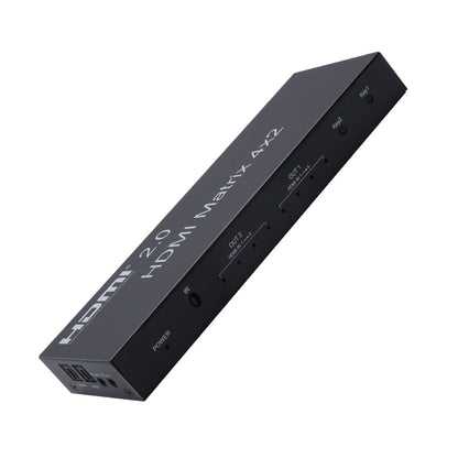 ArgoX 4x2 HDMI Matrix Video Switch Splitter with 4K 60Hz Ultra HD, IR, Supports 3D, 3.5mm Jack, Audio LPCM/Dolby/DTS 5.1 Channel | HDMX4X2-V2.0