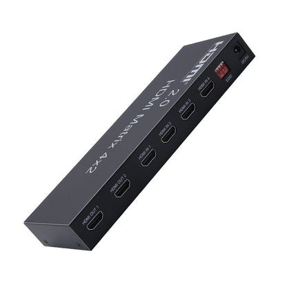 ArgoX 4x2 HDMI Matrix Video Switch Splitter with 4K 60Hz Ultra HD, IR, Supports 3D, 3.5mm Jack, Audio LPCM/Dolby/DTS 5.1 Channel | HDMX4X2-V2.0