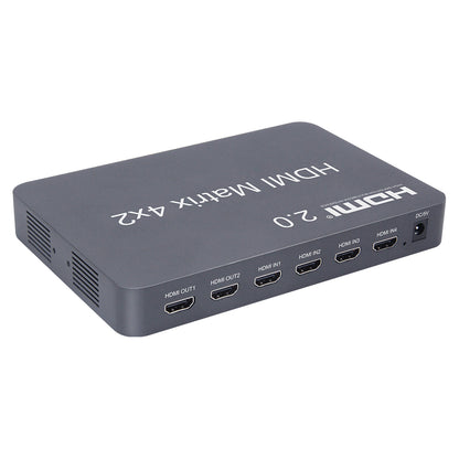 ArgoX 2x4 /4x2 HDMI Matrix Video Switch Splitter with 4K 60Hz, IR, Supports 3D, 3.5mm Jack, Audio LPCM/Dolby/DTS 5.1 Channel | HDMX2X4-V2.0 HDMX4X2-V2.0