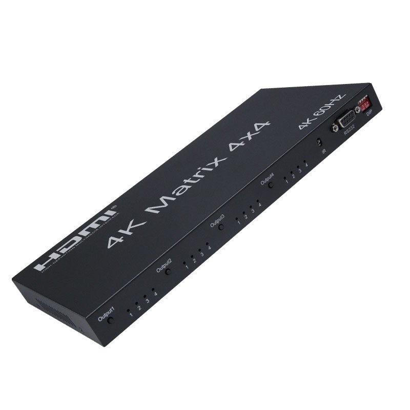 ArgoX 4x4 HDMI Matrix Video Switch Splitter with 4K 60Hz, IR and RS232 Control, Supports 3D, 10.2Gbps Data Rate, RGB/YUV | HDMX4x4-B