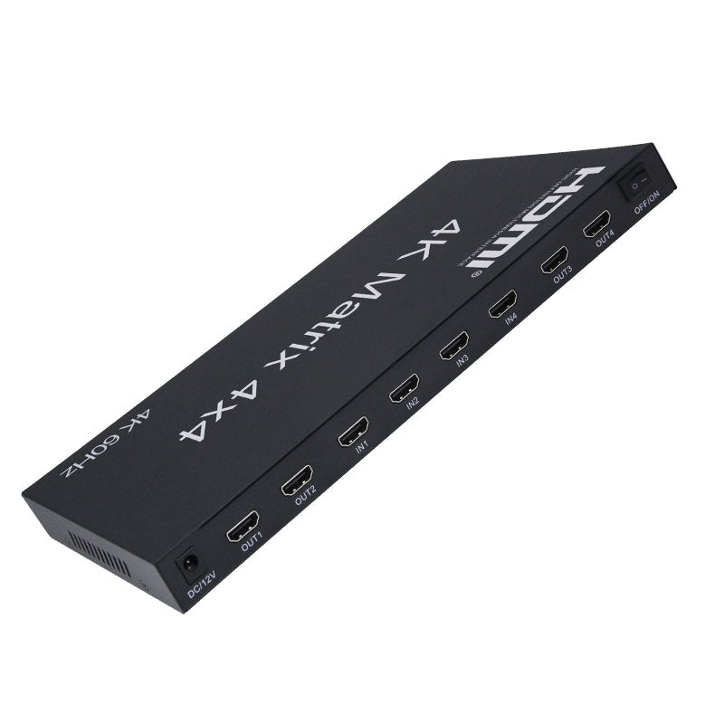 ArgoX 4x4 HDMI Matrix Video Switch Splitter with 4K 60Hz, IR and RS232 Control, Supports 3D, 10.2Gbps Data Rate, RGB/YUV | HDMX4x4-B