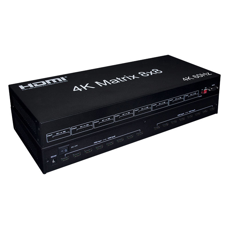 8x8 HDMI Matrix 4K@60Hz-4:4:4, Matriz de Audio HDMI 8x8 para Montaje en Rack Compatible con 18 8x8 HDMI Matrix 4K@60Hz-4:4:4, Matriz de Audio HDMI 8x8 para Montaje en Rack Compatible con 18