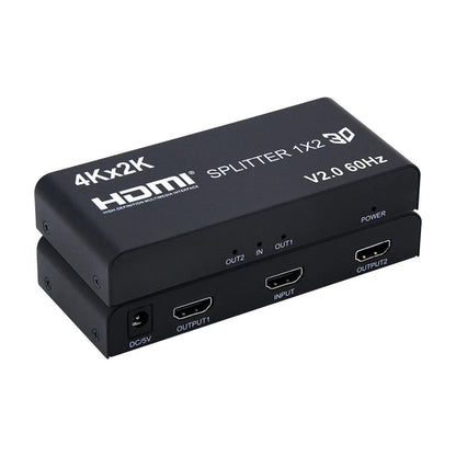 ArgoX 1x4 HDMI 2.0 Splitter with 4K 60Hz, Supports 3D, 6Gbps Data Rate and TMDS Clock, Built-in IR Extension Fucntion, AWG26 HDMI Cable for DVD Player, A/V Receiver, Set Top Boxes | HDSP4-V2.0