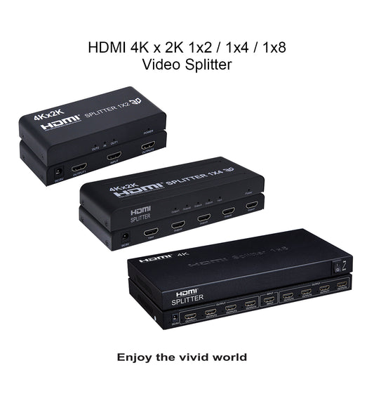 ArgoX 4K 30Hz 1x2 / 1x4 / 1x8 HDMI Splitter Supports 3D, 3.4Gbps Data Rate and TMDZ Clock, and AWG26 HDMI Cable for HDTV, Monitor, DVD Player, Projector, A/V Receiver, Set Top Boxes | HDSP2 HDSP4 HDSP8