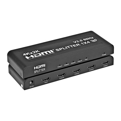 ArgoX 1x4 HDMI 2.0 Splitter with 4K 60Hz, Supports 3D, 6Gbps Data Rate and TMDS Clock, Built-in IR Extension Fucntion, AWG26 HDMI Cable for DVD Player, A/V Receiver, Set Top Boxes | HDSP4-V2.0