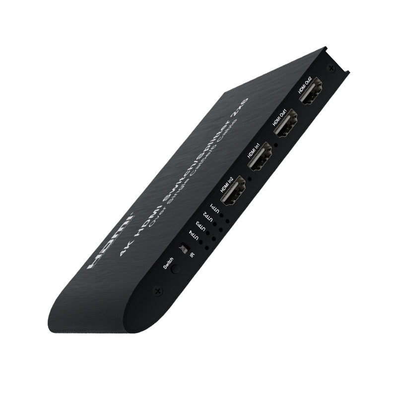 ArgoX HDSS2-6 4K HDMI 2x6 Splitter Switcher with 120m Range, CAT5e/6 Cable, IR Remote Control, 3.4Gbps Data Rate, 340MHz Max Bandwidth, Supports HDMI 1.4/HDCP1.4, 4-Ways UTP Extension for HDTV, Projector, Monitor