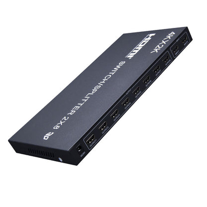 ArgoX 8-Out 2-In 4K HDMI Switcher/Splitter Multi-Screen Display Control Box with 3D Video Support for Televisions, Screen Displays, Monitors, Computers & Laptops