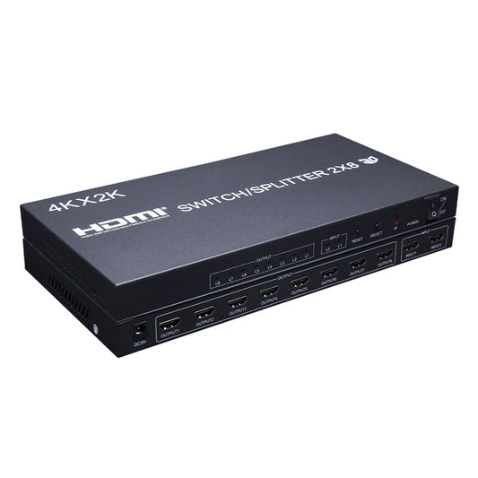 ArgoX HDSS2-8-V1.4 4K HDMI 2x8 Splitter Switcher Supports HDMI 1.4b., 3D, 3Gbps Data Rate and TMDS Clock, 8/10/12bit Deep Color, AWG26 Cable for HD Signal Sources, DVD Players, A/V Receivers, Set Top Boxes