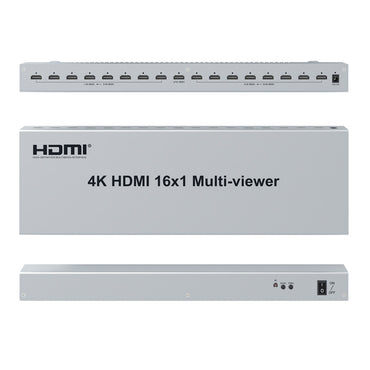 ArgoX 4K HDMI 16x1 Multi-Viewer Video Seamless Splitter Switcher Supports IR Remote Control, Audio Video Superposition for Laptop, DVD, Set Top box, PS3, PC, Projector, TV, Monitor | HDSW16-Q2