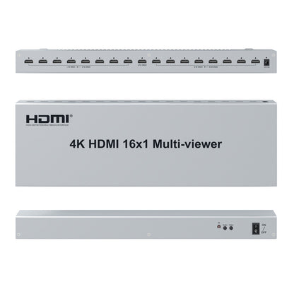 ArgoX 4K HDMI 16x1 Multi-Viewer Video Seamless Splitter Switcher Supports IR Remote Control, Audio Video Superposition for Laptop, DVD, Set Top box, PS3, PC, Projector, TV, Monitor | HDSW16-Q2
