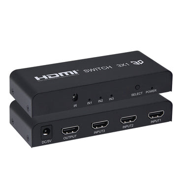 [CLEARANCE] ArgoX HDSW3 HDMI Video Switcher 3x1 with 1080p 60Hz Full HD, Remote Control, Supports 3D, 2.25Gbps Data Rate and TMDS Clock, UXGA/WUXGA, and AWG26 HMDI Cable