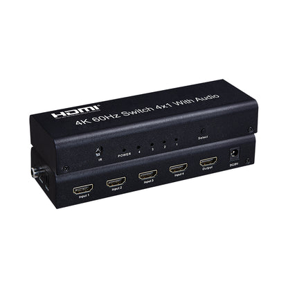 [CLEARANCE] ArgoX HDSW4-N2.0 4K 60Hz Ultra HD HDMI Video Switcher 4x1 with Audio, IR Remote Control, Supports 3D, 3Gbps Data Rate and TMDS Clock, 24/30/36bit Deep Color, and High Definition DVD Players, Projectors, A/V Receivers, Set Top Boxes