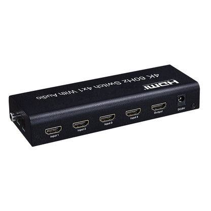[CLEARANCE] ArgoX HDSW4-N2.0 4K 60Hz Ultra HD HDMI Video Switcher 4x1 with Audio, IR Remote Control, Supports 3D, 3Gbps Data Rate and TMDS Clock, 24/30/36bit Deep Color, and High Definition DVD Players, Projectors, A/V Receivers, Set Top Boxes