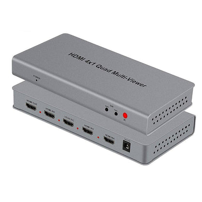 ArgoX HDMI 4x1 Quad Video Multi-Viewer with 1080p 60Hz Full HD, IR Control, 4 Channels Seamless Switcher, Supports HDMI1.3a, HDCP1.2, DVI1.0, and AWG26 Cable for Camera, PC, PS4/5, Gaming, TV | HDSW4-Q