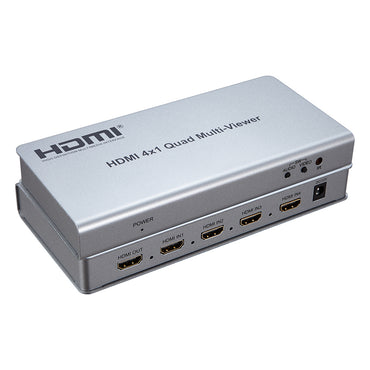ArgoX HDMI 4x1 Quad Video Multi-Viewer with 1080p 60Hz Full HD, IR Control, 4 Channels Seamless Switcher, Supports HDMI1.3a, HDCP1.2, DVI1.0, and AWG26 Cable for Camera, PC, PS4/5, Gaming, TV | HDSW4-Q
