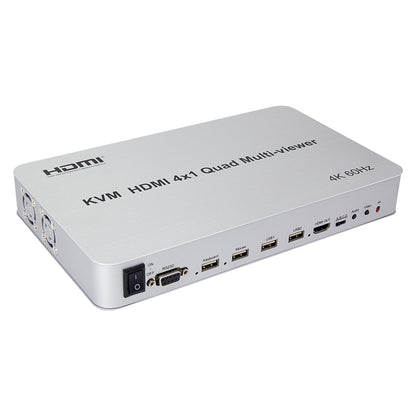 ArgoX HDSW4-V1 HDMI 4x1 Quad Multi-Viewer Seamless Switch with KVM, IR Control, PCM2.0 Audio Output Format, AWG26 and HDMI2.0 Low/High Speed (1.5Mb/s /12Mb/s) Supported, and USB Support for Windows, Linux, MacOS, Android