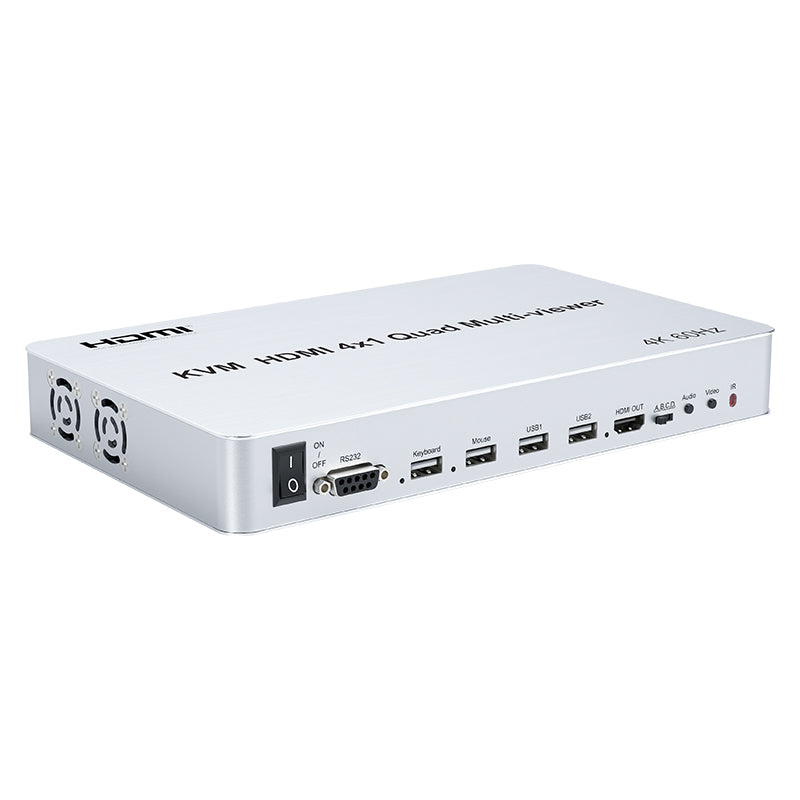 ArgoX HDSW4-V1 HDMI 4x1 Quad Multi-Viewer Seamless Switch with KVM, IR Control, PCM2.0 Audio Output Format, AWG26 and HDMI2.0 Low/High Speed (1.5Mb/s /12Mb/s) Supported, and USB Support for Windows, Linux, MacOS, Android