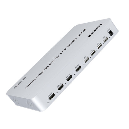 ArgoX 4K 30Hz KVM Quad 4x1 Multi-Viewer Seamless Switcher Ultra HD Compatible with USB 2.0 Keyboard & Mouse, Support IR Remote Control, PCM Audio Format for TV Monitor Display | HDSW4-V4