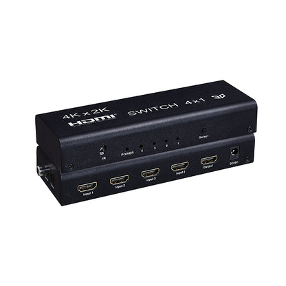 [CLEARANCE] ArgoX HDSW4 4K Ultra HD HDMI Video Switcher 4x1 with Audio Output, Supports 3D, 3.4Gbps Data Rate and TMDS Clock, IR Remote Control, 24/30/36bit Deep Color, AWG26 Cable for DVD Players, Projectors, A/V Receivers, Set Top Boxes
