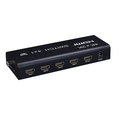 [CLEARANCE] ArgoX HDSW4 4K Ultra HD HDMI Video Switcher 4x1 with Audio Output, Supports 3D, 3.4Gbps Data Rate and TMDS Clock, IR Remote Control, 24/30/36bit Deep Color, AWG26 Cable for DVD Players, Projectors, A/V Receivers, Set Top Boxes