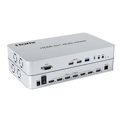 ArgoX 4K 60Hz HDMI 6x1 Multi-Viewer Seamless Switcher Ultra HD Supports Touch Screen, IR Remote & RS232 Control, Stereo Audio Video Superposition for Gaming, TV, Monitor Display | HDSW6-Q