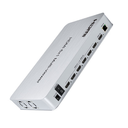 ArgoX 4K 60Hz HDMI 6x1 Multi-Viewer Seamless Switcher Ultra HD Supports Touch Screen, IR Remote & RS232 Control, Stereo Audio Video Superposition for Gaming, TV, Monitor Display | HDSW6-Q