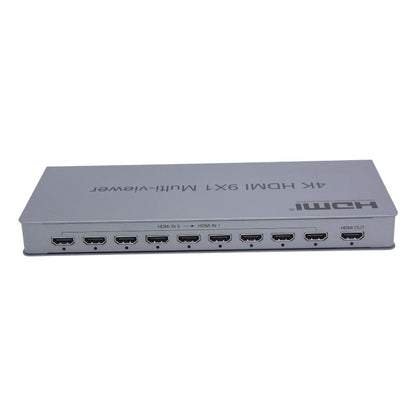 ArgoX HDSW9-Q 4K Ultra HD HDMI 9x1 Quad Video Multi-Viewer Seamless Switcher Supports IR Control, HDMI 1.4, HDCP 1.4, DVI 1.0, Ethernet Interface, More Clearer Subtitles, and Support Audio Video Superposition
