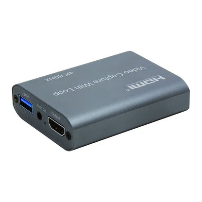 ArgoX HDMI to USB3.0 Video Capture with Loop, 4K 60Hz, USB3.0 to Micro USB Cable, 3.5mm Stereo Output, Support 18Gbps and TMDS Clock, Deep Color, AWG26 HDMI Supported, Support Uncompressed YUY2, VLC/ OBS/Amcap | HDVC12