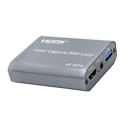 ArgoX HDMI to USB3.0 Video Capture with Loop, 4K 60Hz, USB3.0 to Micro USB Cable, 3.5mm Stereo Output, Support 18Gbps and TMDS Clock, Deep Color, AWG26 HDMI Supported, Support Uncompressed YUY2, VLC/ OBS/Amcap | HDVC12
