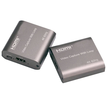 ArgoX HDMI to USB3.0 Video Capture with Loop, 4K 60Hz, USB3.0 to Micro USB Cable, 3.5mm Stereo Output, Support 18Gbps and TMDS Clock, Deep Color, AWG26 HDMI Supported, Support Uncompressed YUY2, VLC/ OBS/Amcap | HDVC12