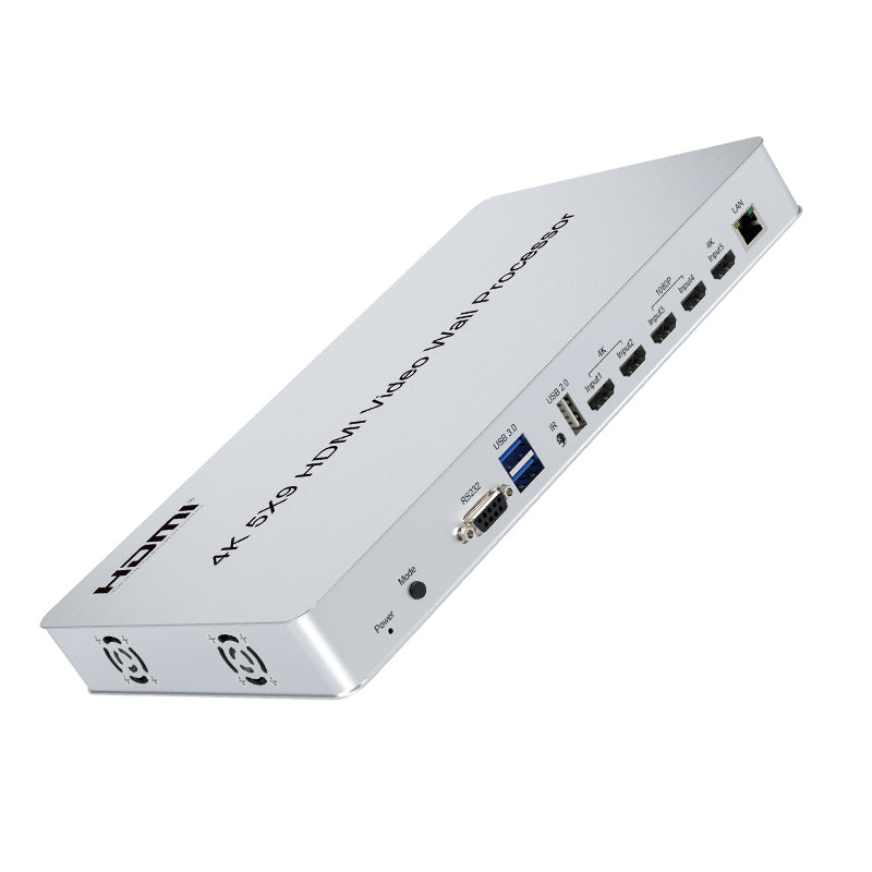 ArgoX HDVW05 4K 30Hz HDMI 5x9 Multi-Screen Video Wall Processor Ultra HD Supports Wi-Fi Bluetooth, IR Remote & RS232 Control, 3.5mm Audio Output, 1x2 / 2x2 / 2x3 / 2x4 / 3x2 / 3x3 / 4x2 Splicing Modes for TV Monitor Display