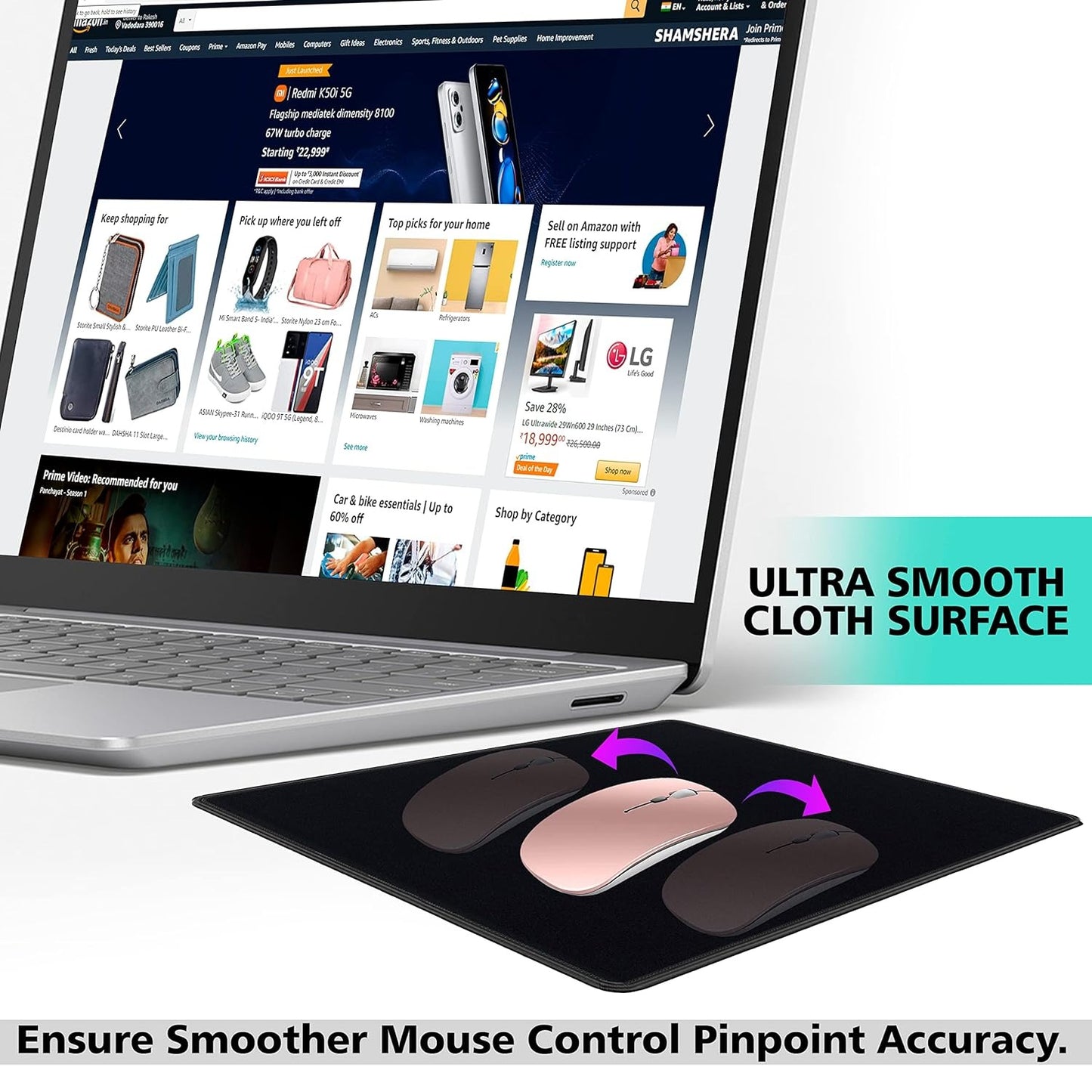 ArgoX 18x22cm Non-Slip Mouse Pad for PC Laptop Computer Desktop Gaming Office Work