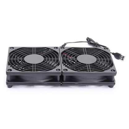 Argox 5V External Dual Router Cooling Fan 1500-3000rpm Low-Noise Base Ventilation Cooler for PC, Modem, Repeater, Extender, TV Box