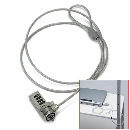 ArgoX 4 PIN Numeric Combination Type Security Laptop Lock Cable with Braided Steel Wire for PC, Desktop Computer, Monitor, CPU, etc. | SP-CL001