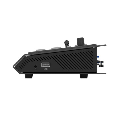 AVMATRIX Shark S4 4-Channel SDI HDMI Video Switcher with Integrated Audio Mixer for Live Streaming via Type C and Ethernet LAN Port, Dual Microphone Inputs, and Recording via USB and SD Card Slot
