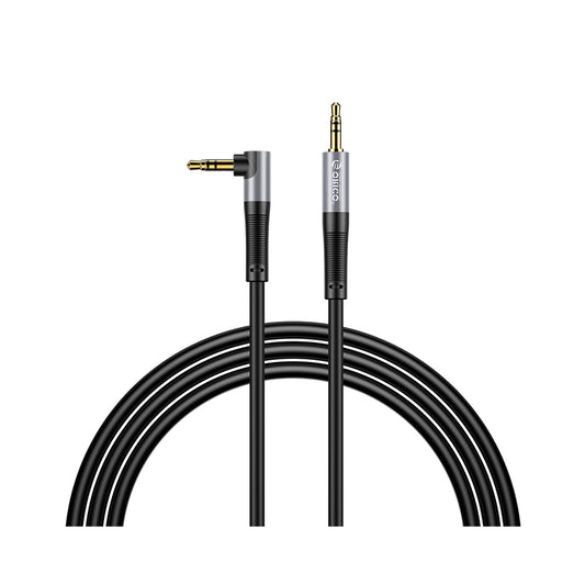 ORICO 1.5 Meters AXW Series 3.5mm TRS Jack to Right Angle Male to Male Audio AUX Cable for Smartphone PC Desktop Computer Laptop - Black
