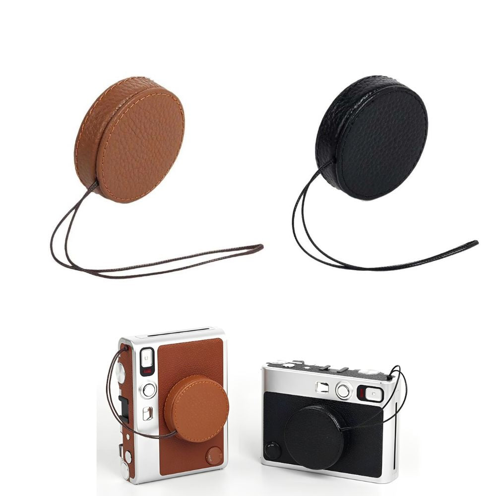 Pikxi Instax Mini EVO Camera PU Leather Protective Cover Lens Cap with Anchor Loops