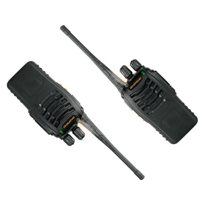 BaoFeng BF-888H (Set of 2) Walkie-Talkie UHF Transceiver 5W Two-Way Radio with 16 Store Channels, 400-470MHz Frequency Range, 5km Max. Talking Range, Clear Voice Output, 1500mAh Battery Capacity, IP45 Waterproof