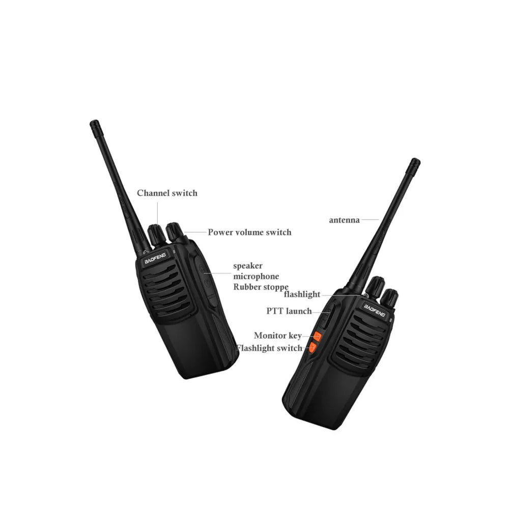 BaoFeng BF-C1 (Single & Set of 2/3/4) Walkie-Talkie UHF Transceiver 5W Two-Way Radio with 16 Store Channels, 430-440MHz Frequency Range, 5km Max. Talking Range, Clear Voice Output, 1500mAh Battery Capacity, IP45 Waterproof
