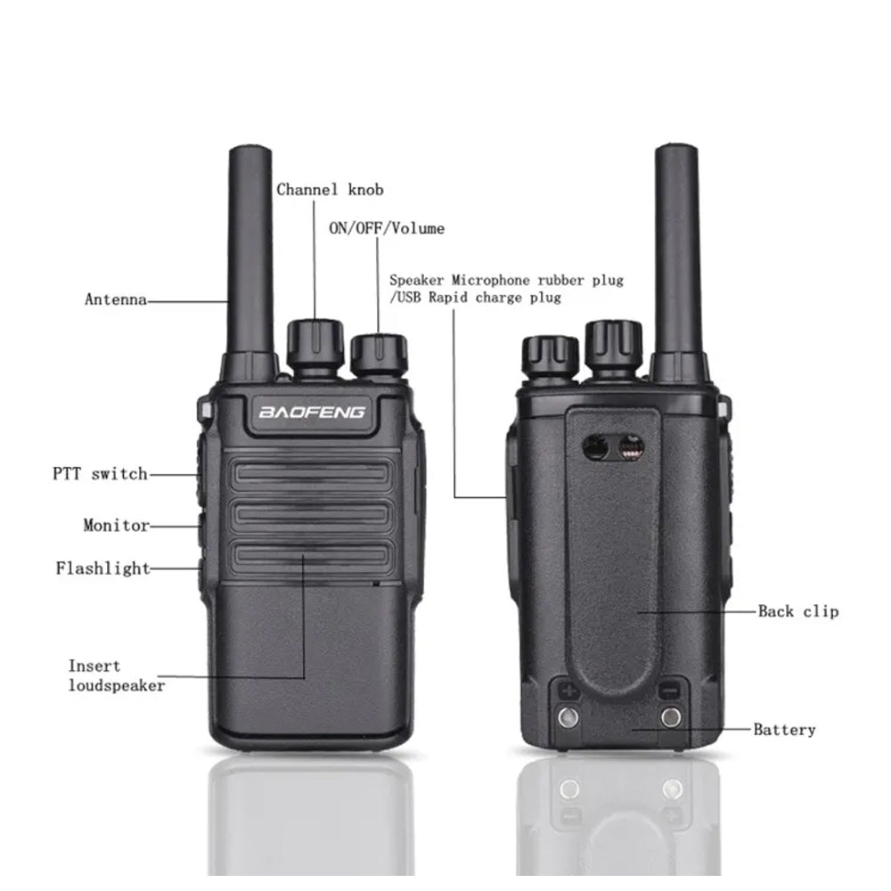 BaoFeng BF-V8 (Single & Set of 2/3/4) Walkie-Talkie UHF Transceiver 5W Two-Way Radio with 16 Storage Channels, 400-470MHz Frequency Range, 5km Max. Talking Range, Clear Voice Output, 1500mAh Battery Capacity