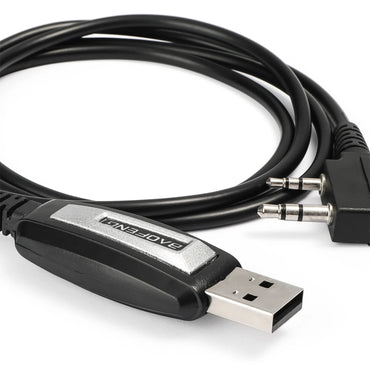 Baofeng Programming Cable USB to Twin AUX Jack for Walkie-Talkie UV-5R, UV-5RA, UV-5R Plus, BF-888S, UV-5R EX, UV-5RX3, Radioddity GA-2S, GA-5S with Program Software CD - Windows 10, 7, XP, Vista Supported