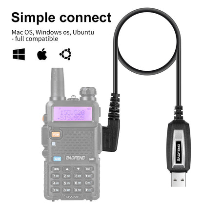 Baofeng Programming Cable USB to Twin AUX Jack for Walkie-Talkie UV-5R, UV-5RA, UV-5R Plus, BF-888S, UV-5R EX, UV-5RX3, Radioddity GA-2S, GA-5S with Program Software CD - Windows 10, 7, XP, Vista Supported