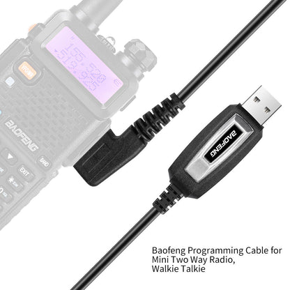 Baofeng Programming Cable USB to Twin AUX Jack for Walkie-Talkie UV-5R, UV-5RA, UV-5R Plus, BF-888S, UV-5R EX, UV-5RX3, Radioddity GA-2S, GA-5S with Program Software CD - Windows 10, 7, XP, Vista Supported