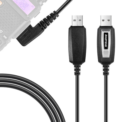 Baofeng Programming Cable USB to Twin AUX Jack for Walkie-Talkie UV-5R, UV-5RA, UV-5R Plus, BF-888S, UV-5R EX, UV-5RX3, Radioddity GA-2S, GA-5S with Program Software CD - Windows 10, 7, XP, Vista Supported