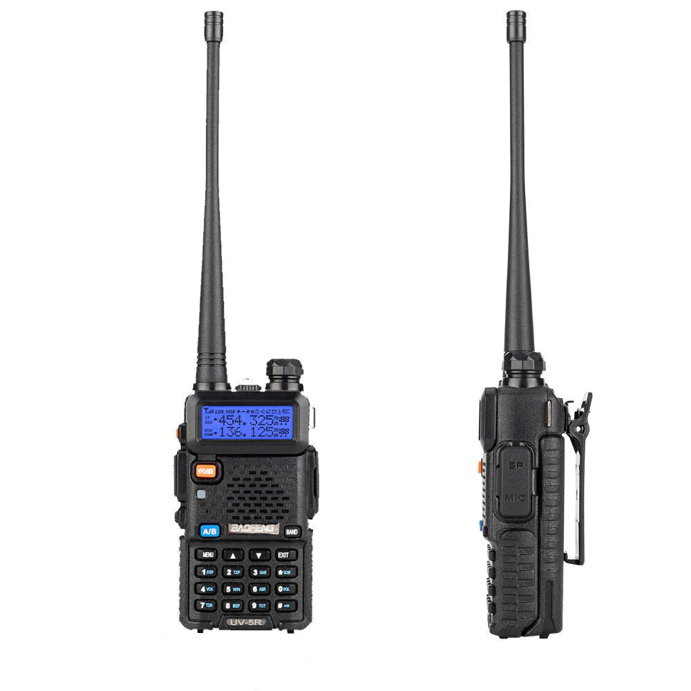 BaoFeng UV-5R (Single & Set of 2/3/4) Walkie-Talkie Dual-Band VHF/UHF Transceiver 5W PC Programmable Two-Way Radio with 128 Store Channels, 136-174/400-520MHz Frequency Range, 5km Max. Talking Range, Clear Voice Output (Black)